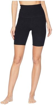 Spacedye High Waisted Biker Shorts (Darkest Night) Women's Shorts