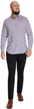 Big Tall Smith Stretch Check Shirt (Purple) Men's Clothing