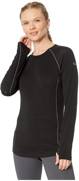 150 Zone Merino Baselayer Long Sleeve Crew (Black/Mineral) Women's Clothing