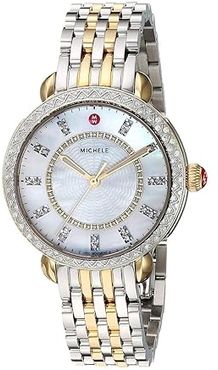 Sidney Classic White Mother-of-Pearl with Diamonds, Two-Tone Silver/Gold (Two-Tone Silver/Gold) Watches
