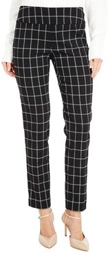 Square Root Pull-On Pants with Back Slit Detail (Black/White) Women's Casual Pants