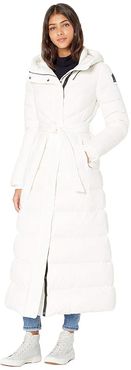 Calina-R Hooded Medium Down Coat (Off-White) Women's Coat