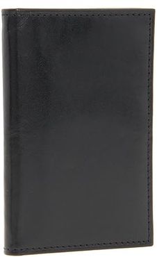 Old Leather Collection - 8 Pocket Credit Card Case (Black Leather) Wallet