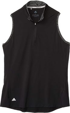 Ultimate365 Space Dye Sleeveless Polo Shirt (Black) Women's Clothing