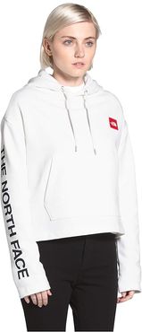 Logo Crop French Terry Pullover Hoodie (TNF White) Women's Clothing