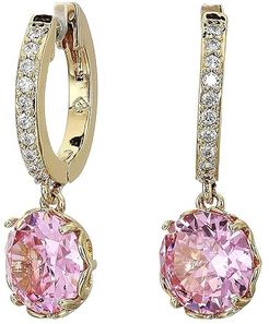 That Sparkle Pave Huggies Earrings (Pink) Earring