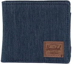 Hans Wallet Coin XL RFID (Indigo Denim Crosshatch/Saddle Brown) Wallet Handbags