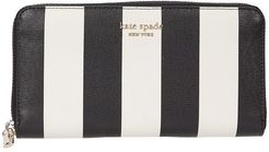 Spencer Stripe Zip Around Continental Wallet (Black Multi) Wallet Handbags