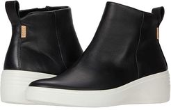 Soft 7 Wedge City Boot (Black Cow Leather) Women's Shoes