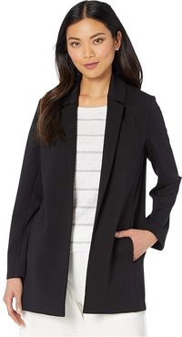 Notch Collar Jacket (Black) Women's Coat