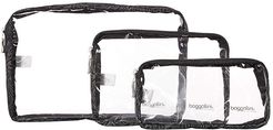 Clear Travel Pouches (Midnight Blossom) Handbags