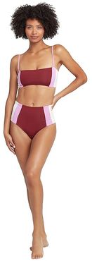 Color-Block Rebel Heart Top (Sangria/Rosebud/Cream) Women's Swimwear