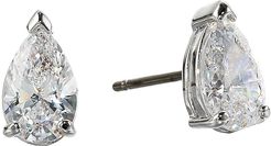 Attract Pear Stud Pierced Earrings (Silver) Earring