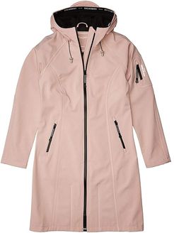 Soft Shell 3/4 Long Functional Rain Coat (Adobe Rose) Women's Coat