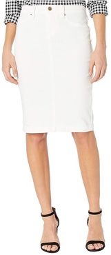 Denim Pencil Skirt in Great White (Great White) Women's Skirt