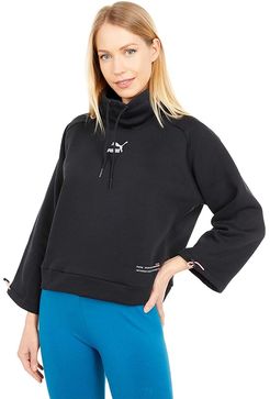Interstellar Funnel Neck Sweater (Cotton Black) Women's Clothing