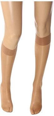 Satin Touch 20 Knee-Highs (Sand) Women's Knee High Socks Shoes