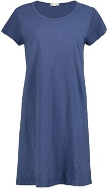 Dylan Slub Cotton Easy Tee Dress (Indigo) Women's Clothing