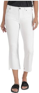 Kelsey High-Rise Ankle Flare Step Raw Hem in Optic White (Optic White) Women's Jeans