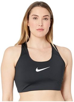 Swoosh Bra (Sizes 1X-3X) (Black/White) Women's Bra