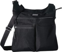 New Classic On Track Zip Crossbody with RFID Phone Wristlet (Black) Handbags