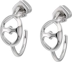 Duo Link Small Hoops Earrings (Silver) Earring