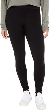 Wide Band French Terry Leggings (Black) Women's Casual Pants