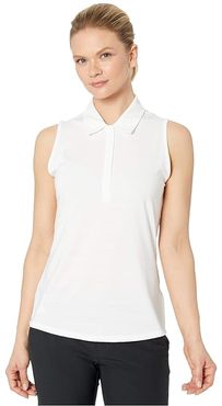 Microdot Polo Sleeveless (White/White) Women's Clothing