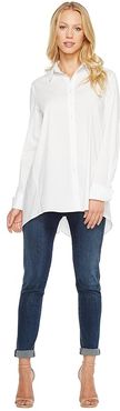 Button Down Tunic (White) Women's Blouse