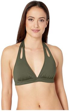 Island Goddess Halter Bra (Olive) Women's Swimwear