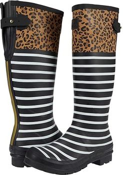 Welly Print (Tan Leopard Stripe) Women's Rain Boots