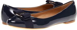 Varina Ballet Flat w/ Bow (Oxford Blue Patent) Women's Slip on  Shoes