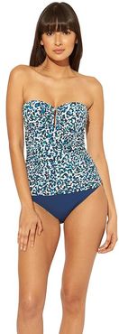 Girls Gone Wild Bandeau Tankini with Underwire (Navy) Women's Swimwear