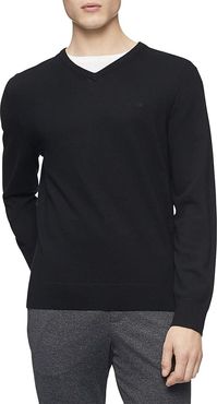 Merino V-Neck Sweater (Black) Men's Sweater