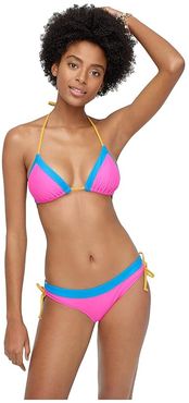 Color-Blocked String Top (Fuchsia Multi) Women's Swimwear