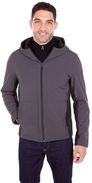 Comfort Soft Shell Hoodie (Iron) Men's Clothing