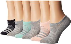 Superlite Super No Show Socks 6-Pack (Clear Orange/Light Heather Grey/Clear Mint/Legend) Women's No Show Socks Shoes
