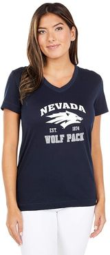 Nevada Wolf Pack University 2.0 V-Neck T-Shirt (Marine Midnight Navy) Women's Clothing