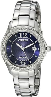FE1140-86L Eco-Drive Silhouette Crystal (Silver Tone Stainless Steel) Watches