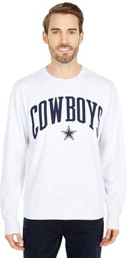 Dallas Cowboys Asher Crew Fleece (Silver Heather) Men's Clothing
