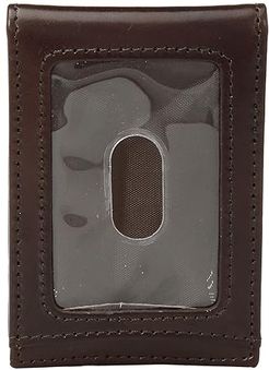 Two Fold Money Clip (Brown Smooth Leather) Bi-fold Wallet