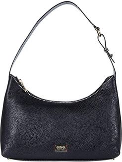 Laura Tumbled Leather Hobo (Black) Hobo Handbags
