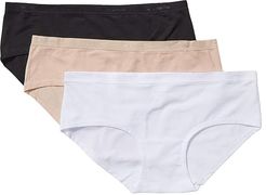 Four-Way Stretch Hipster 3-Pack (White/Nude/Black) Women's Underwear