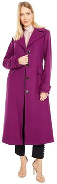 Belted Wool Maxi Coat (Bright Plum) Women's Coat