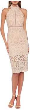 Hana Lace Dress (Pink Rose) Women's Clothing