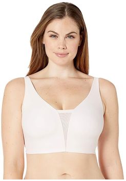 Plus Size Invisibles Wireless with Mesh Unlined Triangle Bra QF5666 (Nymph's Thigh) Women's Bra