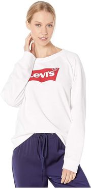 Relaxed Graphic Crew (Fleece Good Batwing White) Women's Clothing