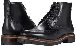 Cody Wing Tip Zip Boot (Black Full Grain Leather) Men's Boots