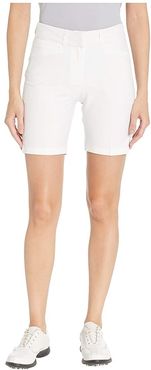 Club 7 Solid Shorts (White) Women's Shorts