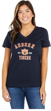 Auburn Tigers University 2.0 V-Neck T-Shirt (Marine Midnight Navy) Women's Clothing